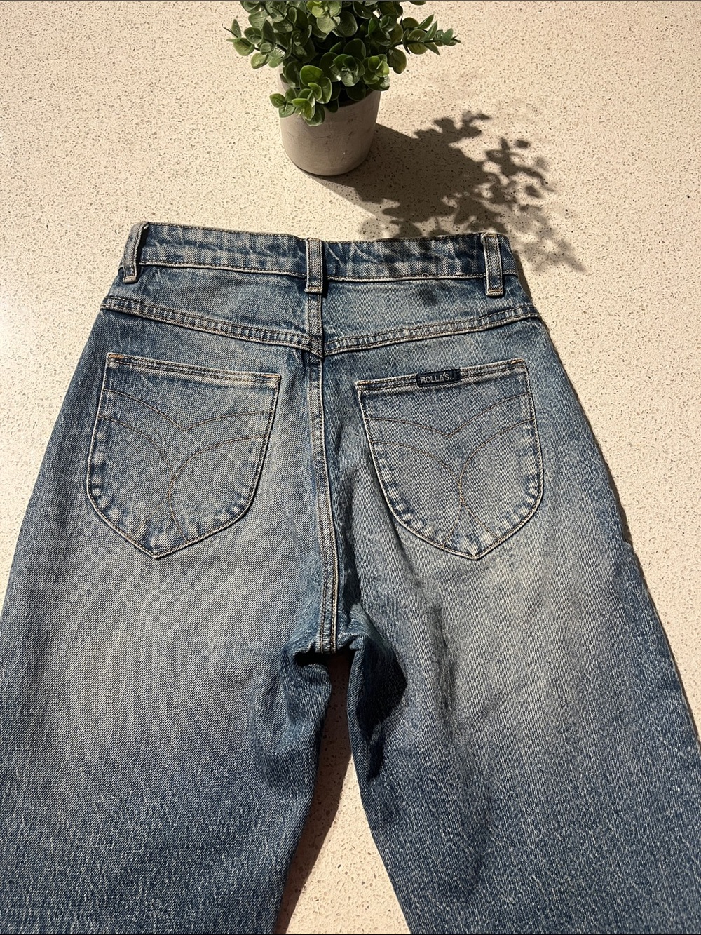 ROLLA’S Sz 24 Original High Rise Straight Jeans with Front Patch Pockets - Picture 5 of 15